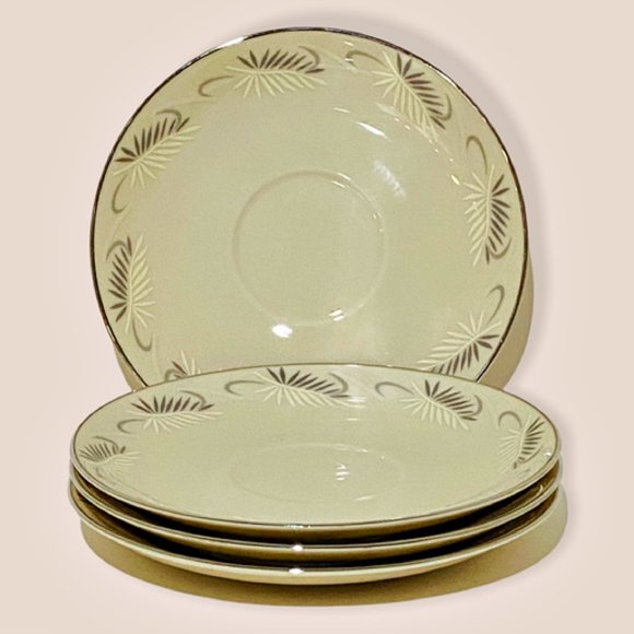 4 Flintridge CONTINENTAL WHITE 6" Saucers EUC - Picture 1 of 11